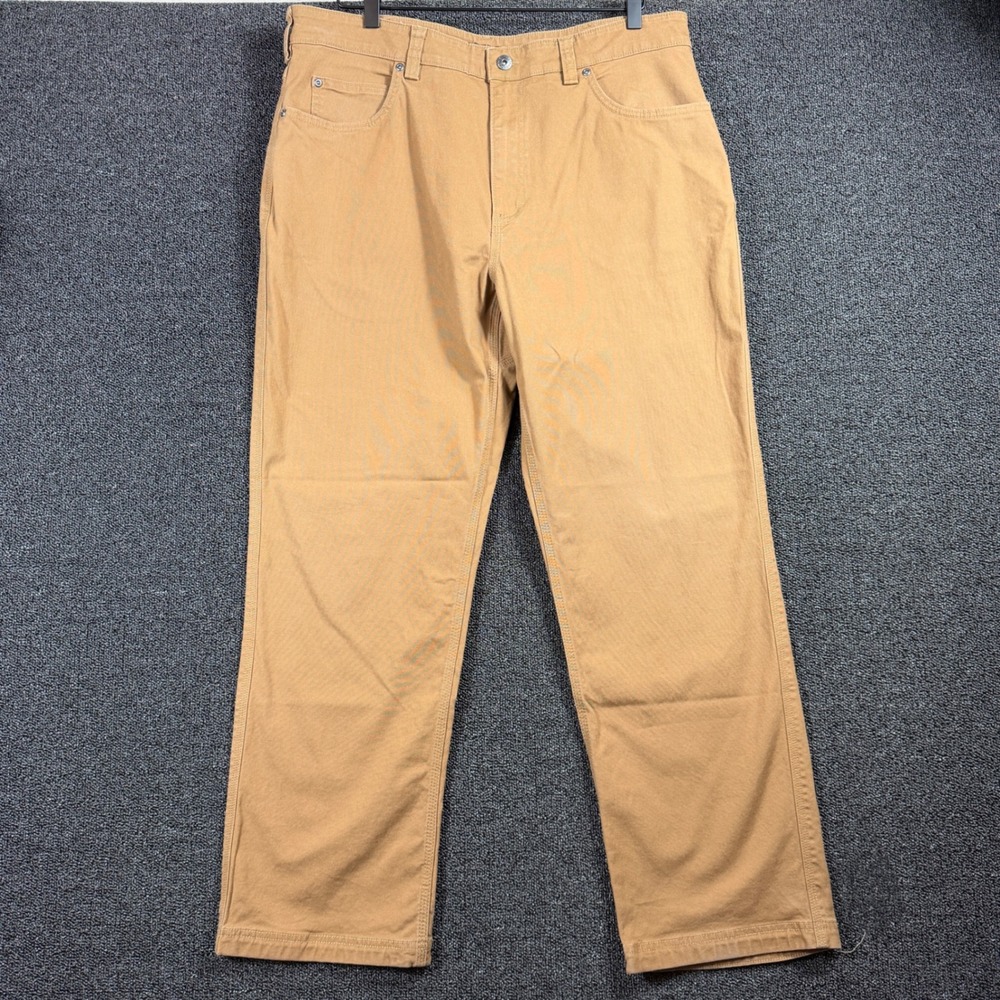 Duluth Trading Co. Flex Fire Hose Men's 38x30‎ Brown Canvas Work Pants Workwear